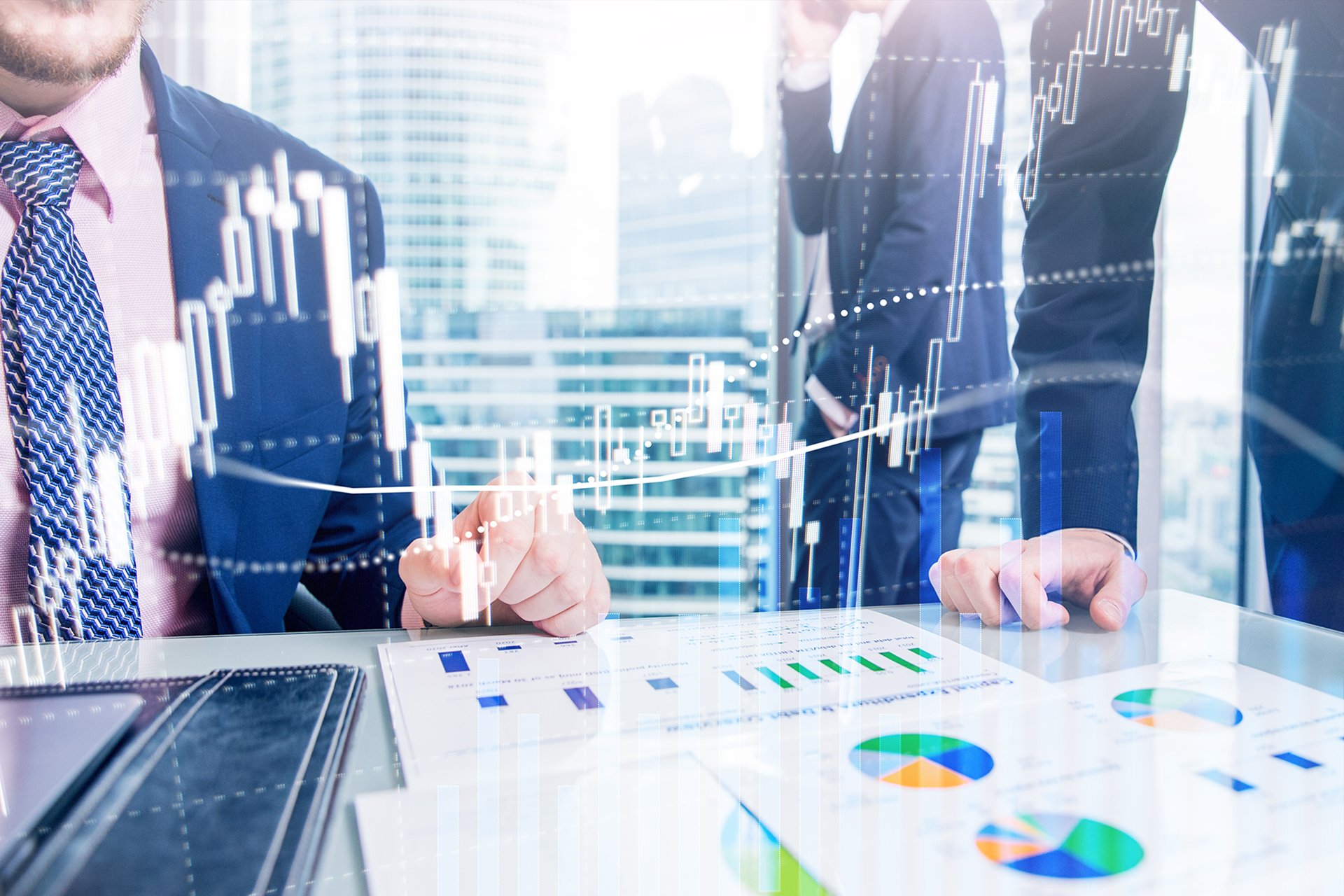 Forex trading, Financial market, Investment concept on business center background