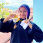 Tiara, siswi MAN 1 Kota Padang sukses meraih medali emas di Kejuaraan Silat Terbuka Antar Pelajar. (Ist.)