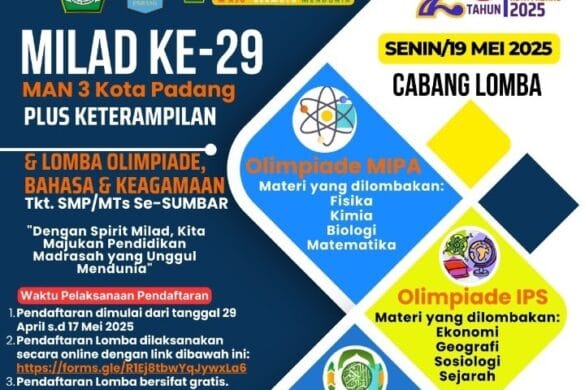 MAN 3 Padang Gelar Lomba Olimpiade dan Keagamaan Sambut Milad ke-29