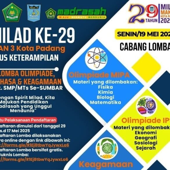 MAN 3 Padang Gelar Lomba Olimpiade dan Keagamaan Sambut Milad ke-29
