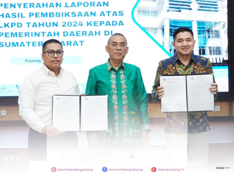 Sembilan Kali Berturut-turut, Padang Panjang Raih Predikat WTP