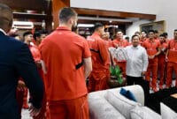 Timnas Indonesia Disambut Hangat Presiden Prabowo Usai Kemenangan atas Tiongkok