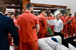 Timnas Indonesia Disambut Hangat Presiden Prabowo Usai Kemenangan atas Tiongkok