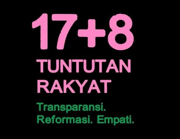 17+8 Tuntutan Rakyat: Mahasiswa, Akademisi, Buruh, dan Selebritas Bersatu