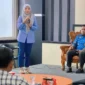 Teks foto: Pemimpin Cabang Bank Nagari Painan bersama tim Kantor Pusat memberikan sosialisasi layanan digital SmartExT kepada pelaku usaha di Painan, Kabupaten Pesisir Selatan, Jumat (20/9/2025). (Ist.)