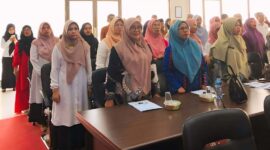 Kepala Madrasah MAN 3 Kota Padang, Hj. Marliza, hadiri kegiatan Optimalisasi UKS/M di Balai Kota Padang, Rabu, 10 September 2025.