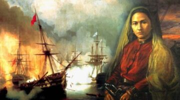 Ilustrasi Laksamana Malahayati memimpin pasukan Inong Balee melawan armada Belanda di Aceh.