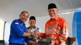 Gubernur Sumbar Mahyeldi, saat menghadiri peresmian tajak sumur (spud in) pertama untuk sumur BNJ1-1 oleh PT Medco Power Indonesia melalui anak usahanya, PT Medco Geothermal Sumatra, Junat (12/9/2025). (Ist.)