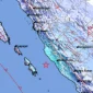 Peta lokasi gempa bumi magnitudo 5,2 yang mengguncang wilayah barat daya Mukomuko, Bengkulu, pada Minggu malam. (14/9/2025). (Ist./BMKG)