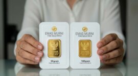 Ilustrasi - Emas keping batangan. 
