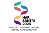 Logo resmi Hari Santri 2025 bertajuk Pita Cakrawala dengan enam pita berwarna.