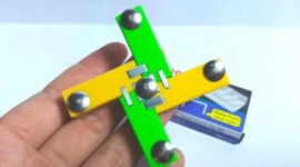 Penghapus gasing yang viral di kalangan pelajar dengan paku payung dan staples. (Ist.)