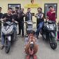 Satreskrim Polres Dharmasraya bersama Polres Padang Panjang mengamankan pelaku curanmor lintas provinsi yang terlibat dalam 20 TKP. (Ist.)