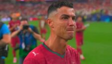Tangis Cristiano Ronaldo pecah usai kekalahan Portugal dari Spanyol dengan skor 0-1, pada pertandingan babak 16 besar Piala Dunia 2026, Selasa dinihari WIB (7/7/2026). (Ist.)