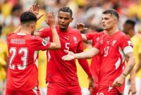 Pemain Timnas Swiss merayakan kelolosan ke babak perempatfinal Piala Dunia 2026, usai mengalahkan Kolombia melalui adu penalti di babak 16 besar, Rabu dinihari WIB (8/7/2026). (Ist.)