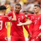 Pemain Timnas Swiss merayakan kelolosan ke babak perempatfinal Piala Dunia 2026, usai mengalahkan Kolombia melalui adu penalti di babak 16 besar, Rabu dinihari WIB (8/7/2026). (Ist.)