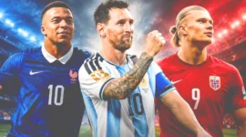 Lionel Messi (Argentina), Kylian Mbappe (Prancis), dan Erling Haaland (Norwegia) bertarung memperebutkan penghargaan sepatu emas sebagai penyerang paling subur dalam gelaran Piala Dunia 2026. (Ist.)