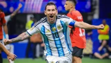 Kapten Timnas Argentina Lionel Messi merayakan gol ke gawang Mesir dengan emosional, pada laga babak 16 besar Piala Dunia 2026, Rabu dinihari WIB (8/7/2026). (Ist.)