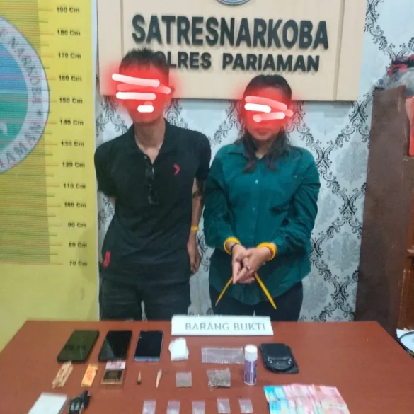 Polres Pariaman Ringkus Pasutri Pengedar Narkoba di Parkiran Rumah Makan Talao Pauh