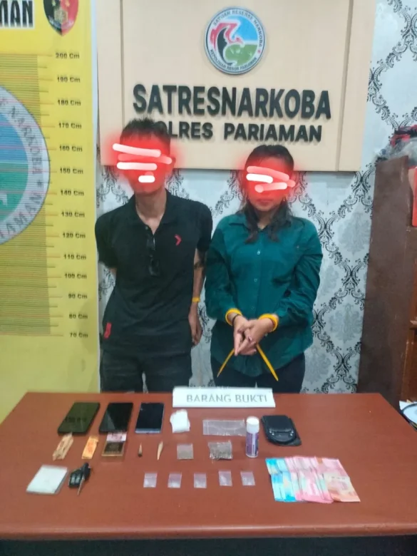 Polres Pariaman Ringkus Pasutri Pengedar Narkoba di Parkiran Rumah Makan Talao Pauh