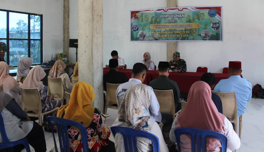 TMMD ke 129 Kodim 0306 Limapuluh Kota Perkuat Ketahanan Sosial Warga Lewat Penyuluhan Narkoba
