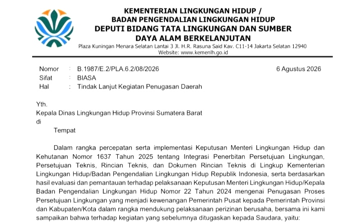 Penilaian Dokumen Lingkungan PT SPS Mentawai Resmi Ditarik Kementerian LH ke Pusat