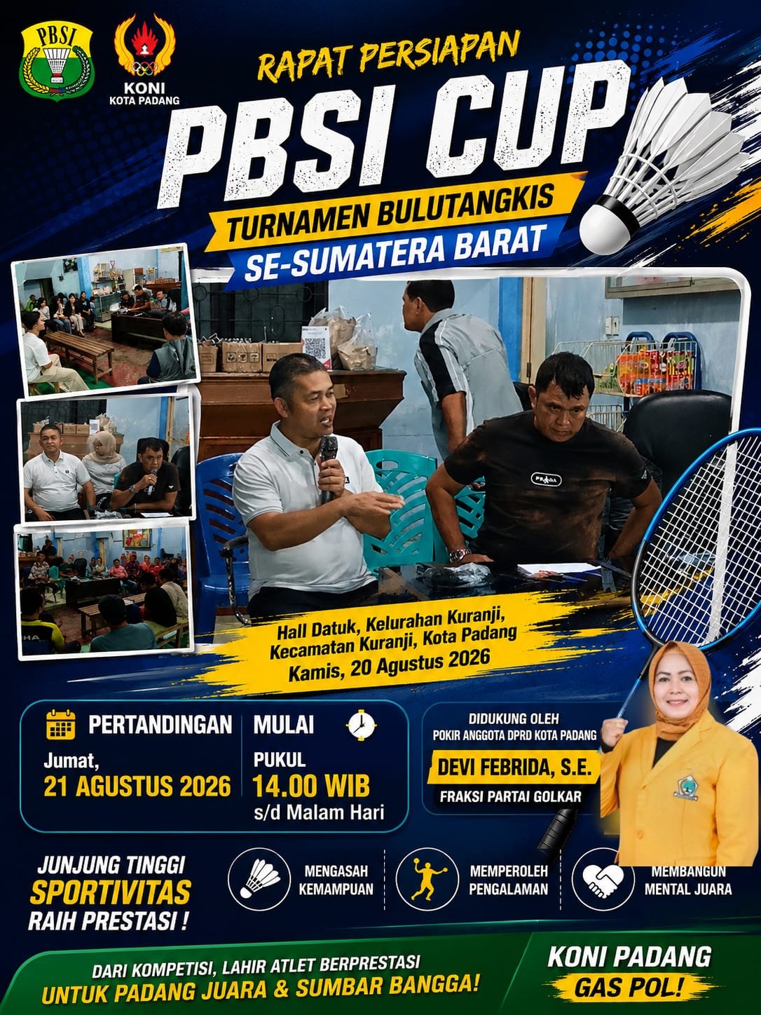 Resmi ditabuh, 90 peserta ikuti turnamen bulutangkis pbsi cup 2026 