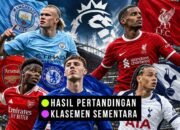 Hasil pertandingan dan klasemen sementara Liga Inggris.