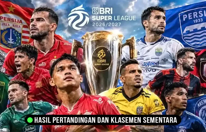 Ilustrasi - Rekap hasil pertandingan dan klasemen BRI Super League terbaru.