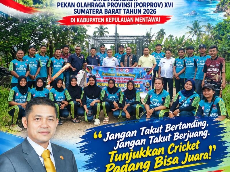 Img 20260930 Wa0030 800X600 Berkekuatan 38 atlet, pelatih dan official cricket menuju pulau sikerei berlaga di porprov xvi