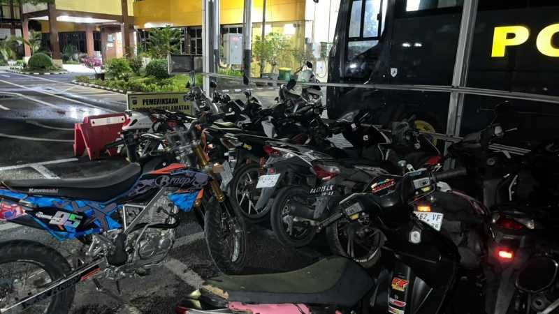 Tindak Balap Liar, Polresta Padang Amankan 13 Motor Berknalpot Brong