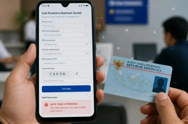 Cara cek penerima bansos PKH dan BPNT menggunakan NIK melalui HP.