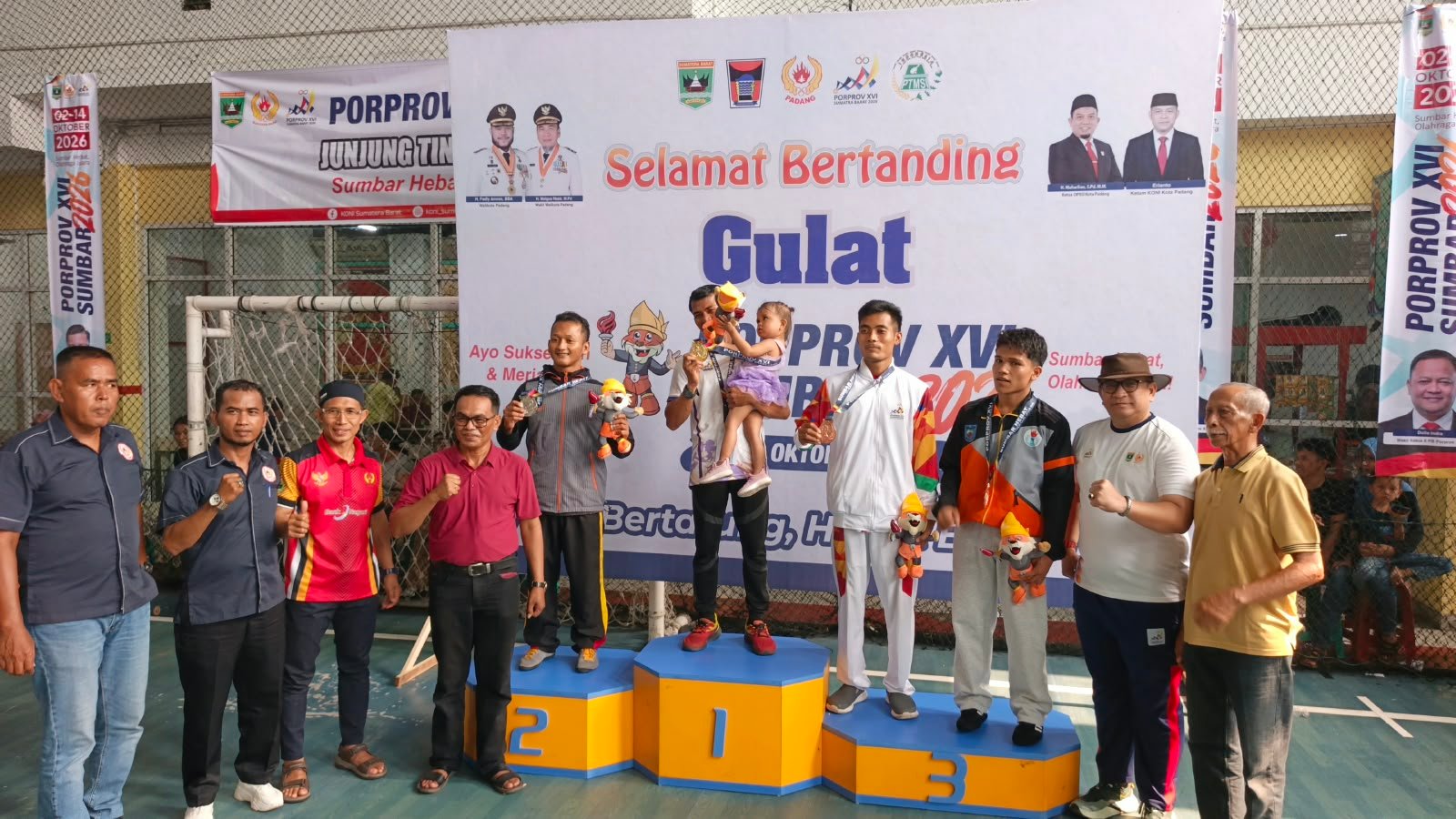 Kota Padang Raih 14 Emas, Dipastikan Juara Umum Porprov Cabor Gulat 