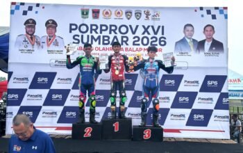 Balap motor kota padang sabet 3 emas porprov xvi sumbar, target juara umum terbuka
