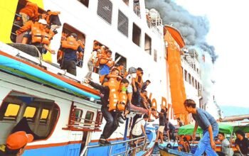 Ketua mui sumbar selamat dari kebakaran kmp batumandi, bus npm hangus